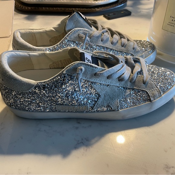 Golden Goose Silver Glitter Superstar Sneakers - Picture 3 of 4
